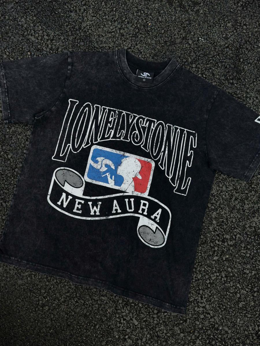 “NEW AURA” WASHED BLACK TEE