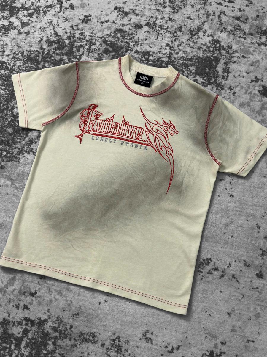 BLOOD WASHED BEIGE TEE