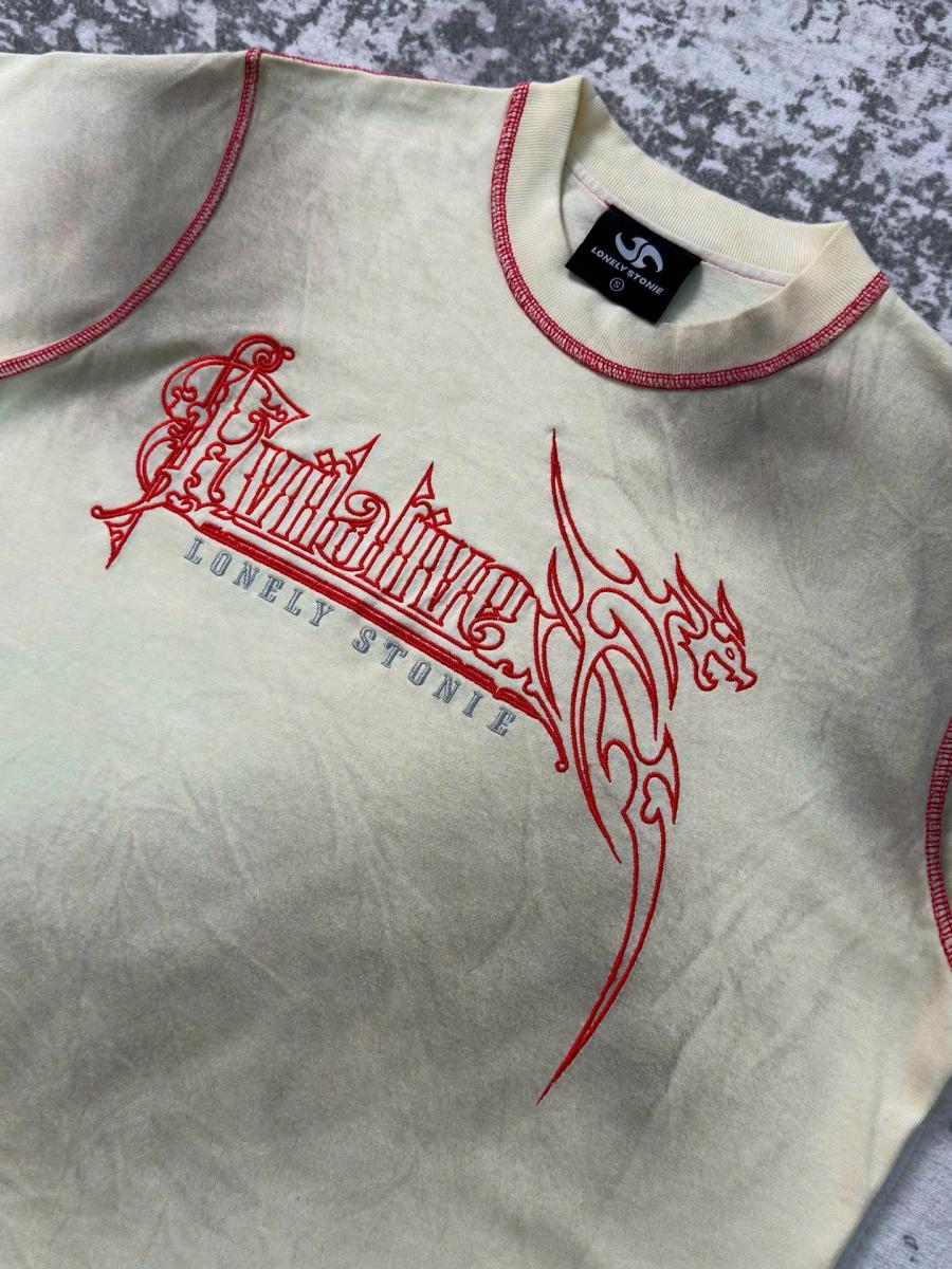 BLOOD WASHED BEIGE TEE