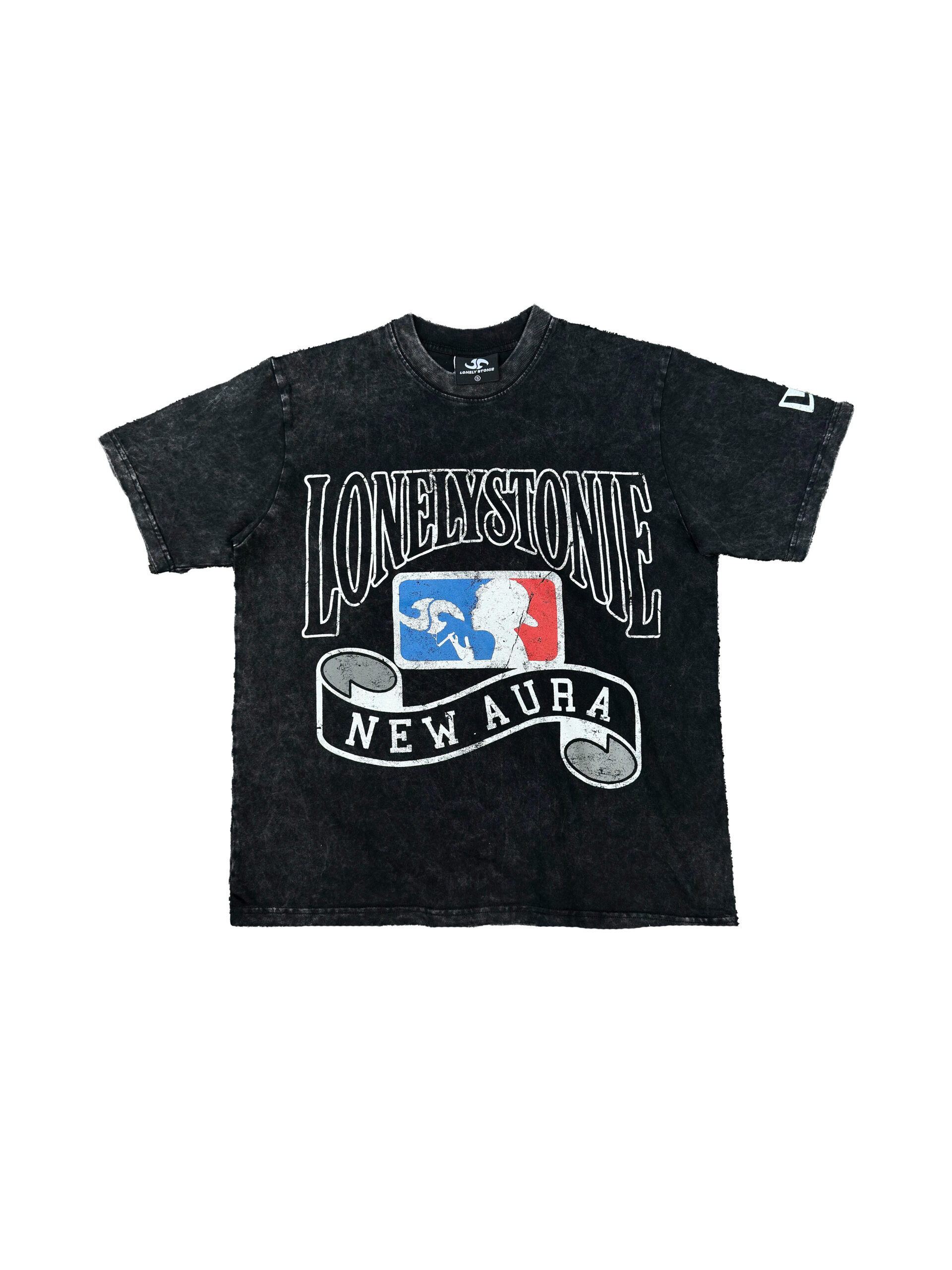 “NEW AURA” WASHED BLACK TEE - 1