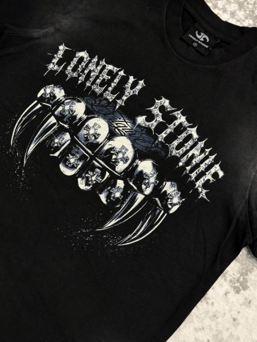 SMILEY Washed Black Tee