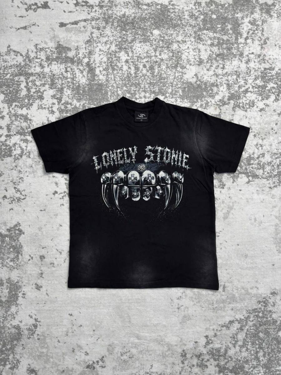 SMILEY Washed Black Tee