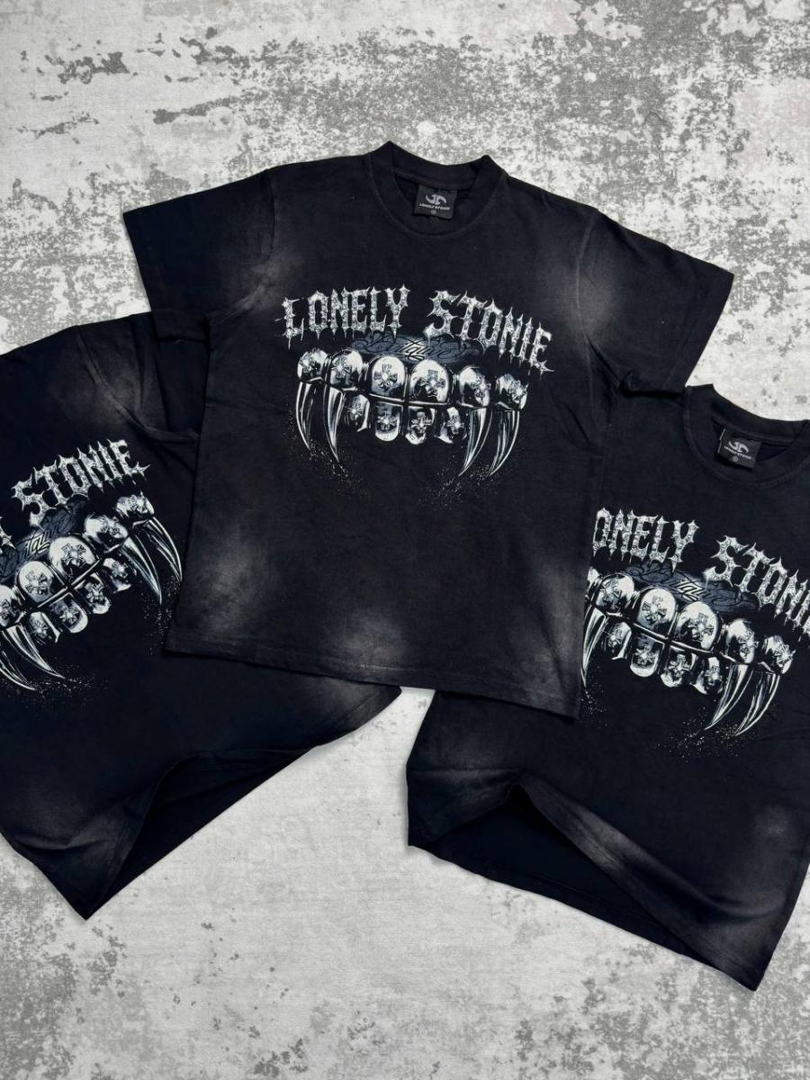 SMILEY Washed Black Tee - 3