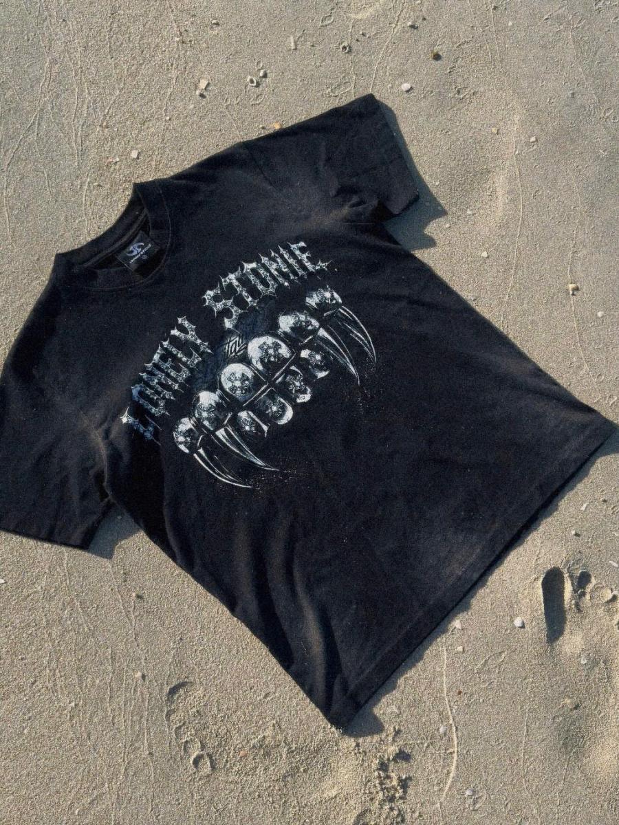 SMILEY Washed Black Tee - 5